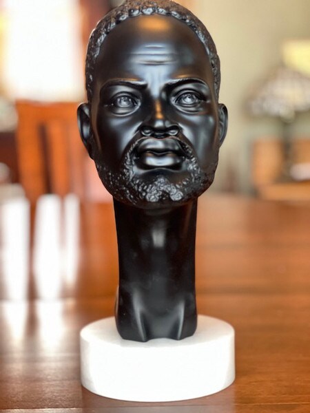 Regal African Male Bust in Bonded Marble from Italy Statue Sculptures